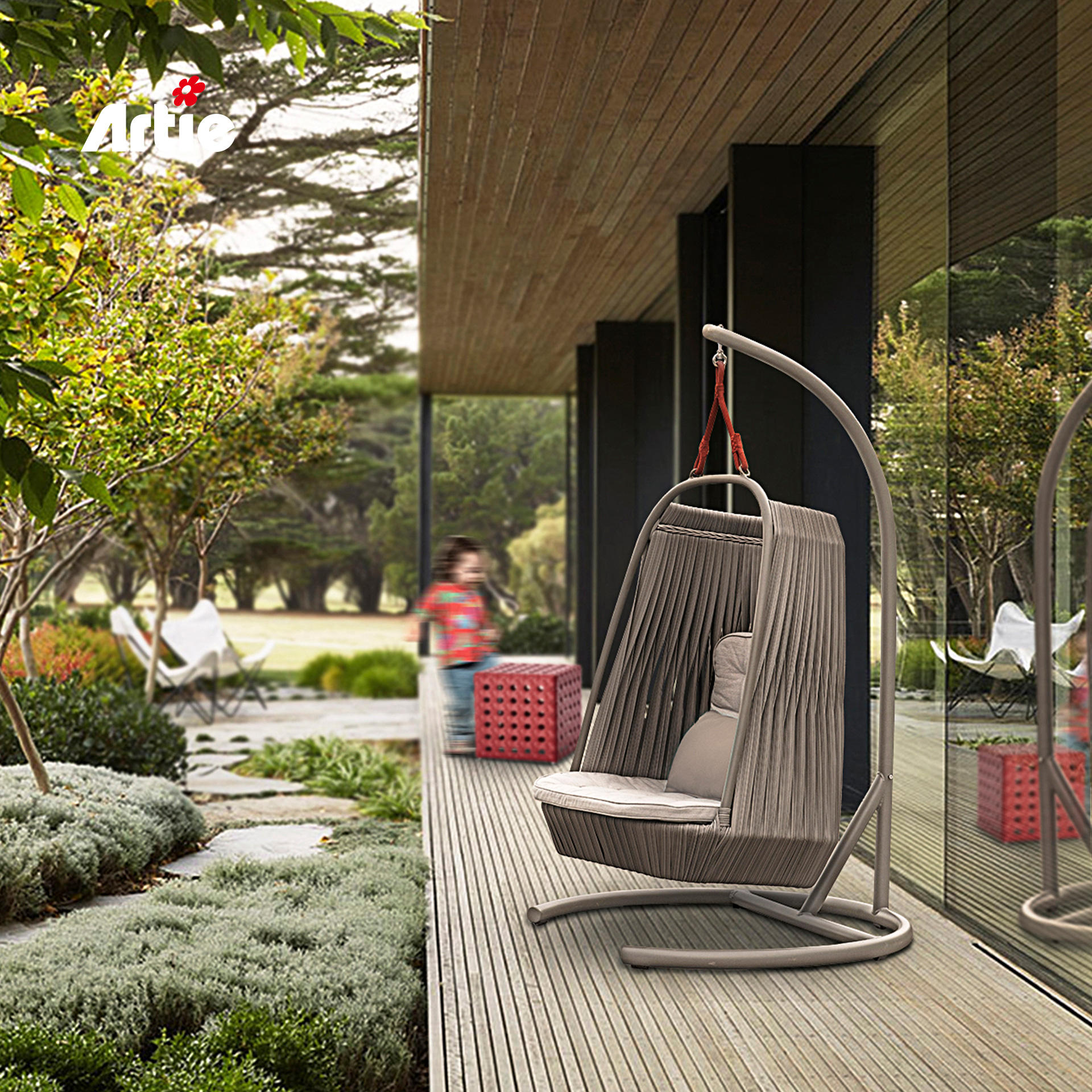 Rattan swing patio garden weave hanging egg discount chair