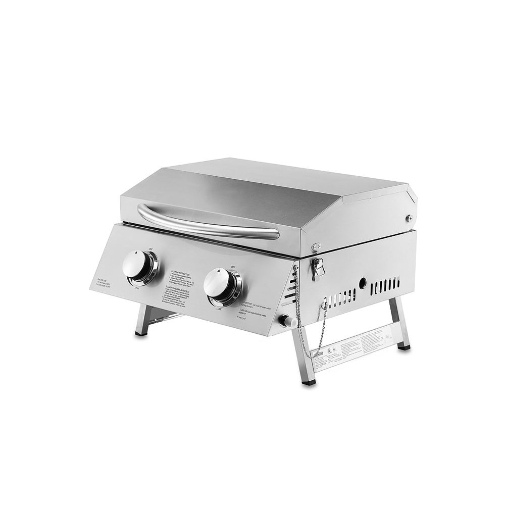 Tabletop 2 Burners Gas Bbq Grill With Easily Cleaned Portable Stainless Steel Afrimart Online 