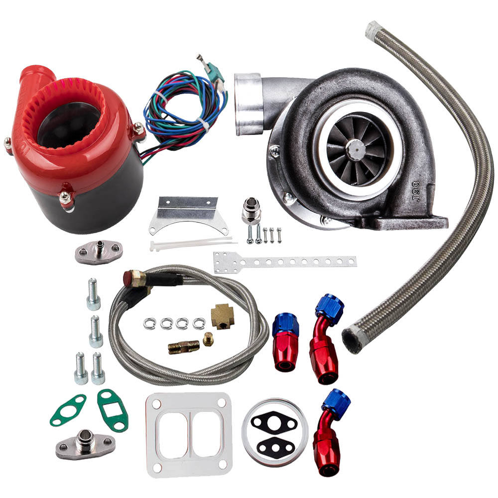 Gt45 Vband Turbocharger Turbo Kit Blow Off Valve Oil Return/feed Line