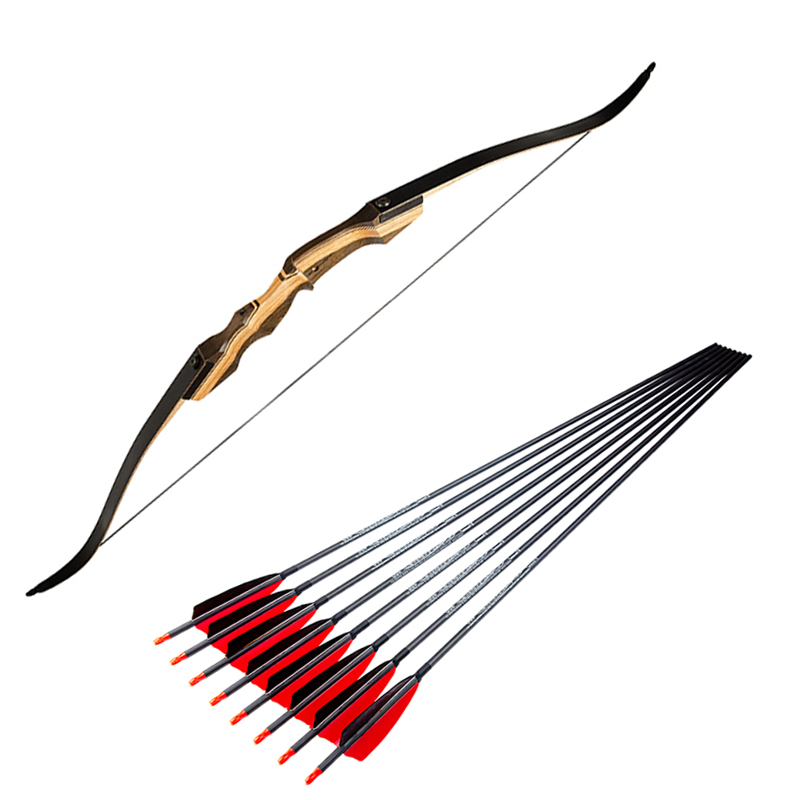 62 Inches 2070 IBS Recurve Bow and Arrows Set Take Down Traditional