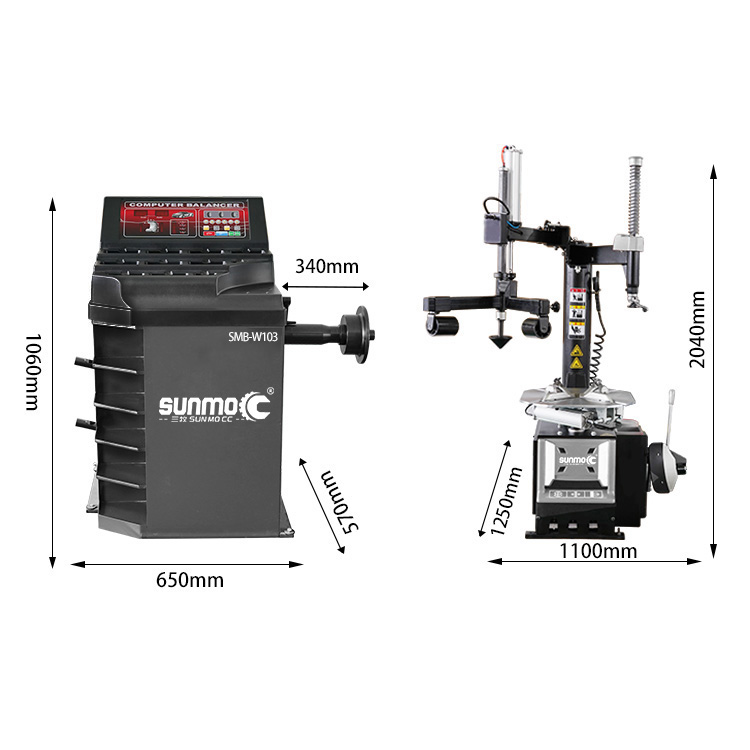 Sunmo Tyre Machine And Wheel Balancer, Tire Changer And Balancer Combo