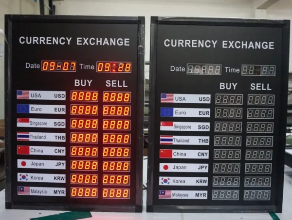 Bank Rate Digital display LED Currency Exchange Rate