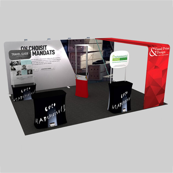 Custom Printed Stand Portable Equipment trade show marketing displays 10x20 booth