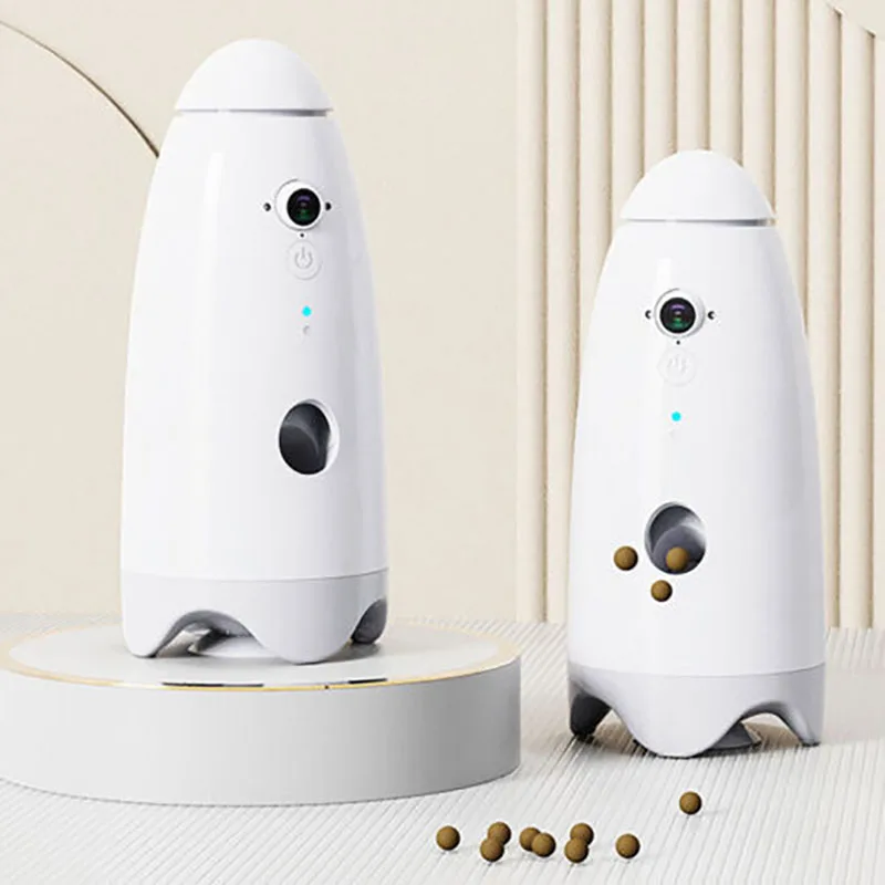 Automatic dog treat dispenser with outlet camera