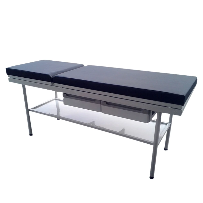 Manual Medical Patient Examination Table With Two Sliding Drawers And
